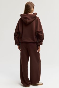 Худи свободного кроя шоколадного цвета