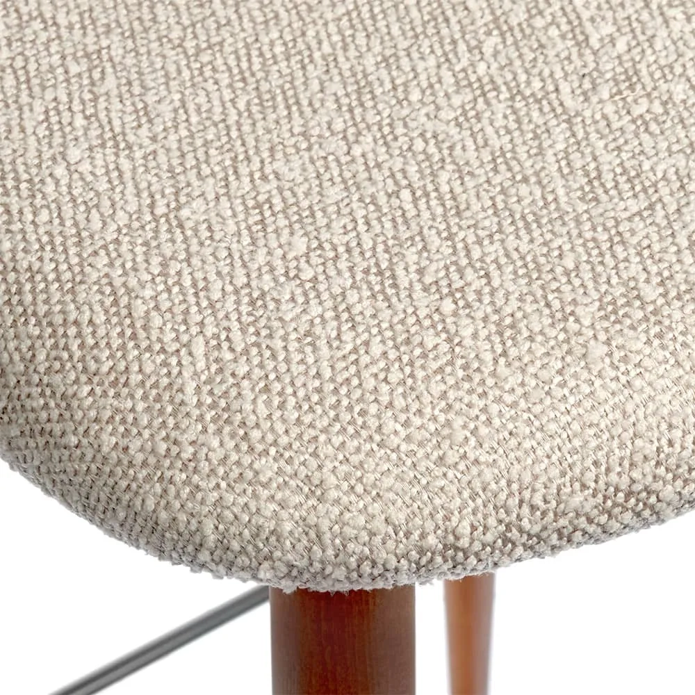 Стул полубарный Bradex Home Lucas латте букле с ножками цвета орех