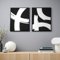 IKEA BILD  (ИКЕА БИЛД)  -  Плакат, белые мазки, 40x50 см.
