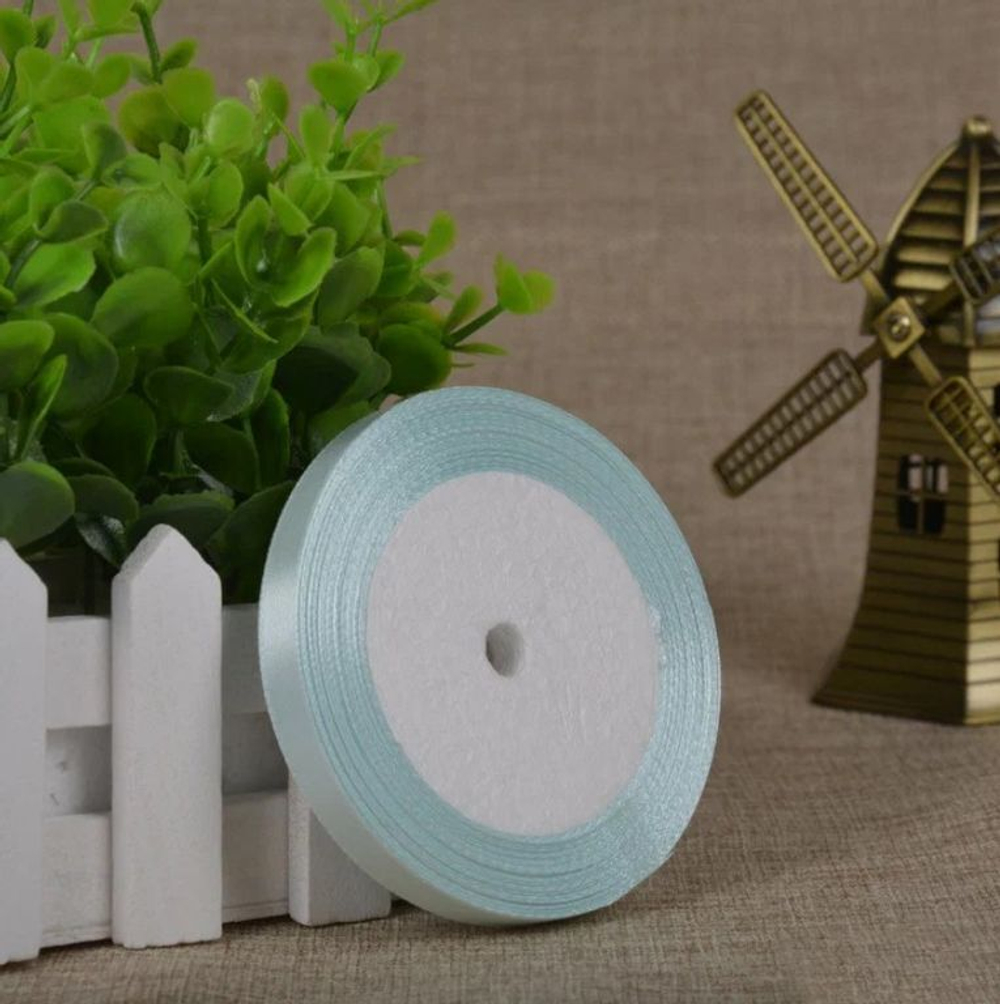 Лента атласная 6 мм(23 метра, цвет №11   нежно-голубой)