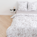 Постельное белье 2,0 поплин с европростыней «Цветочный узор» Традиция