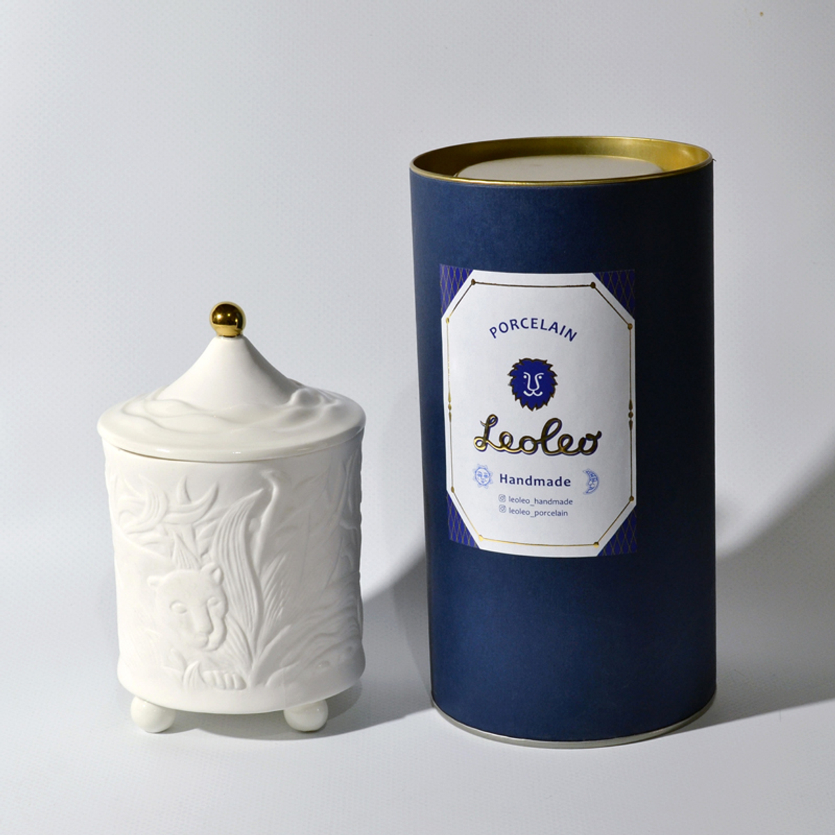 🌸 фарфоровый подсвечник со свечой Джунгли — Leoleo handmade — 8 марта у Феи