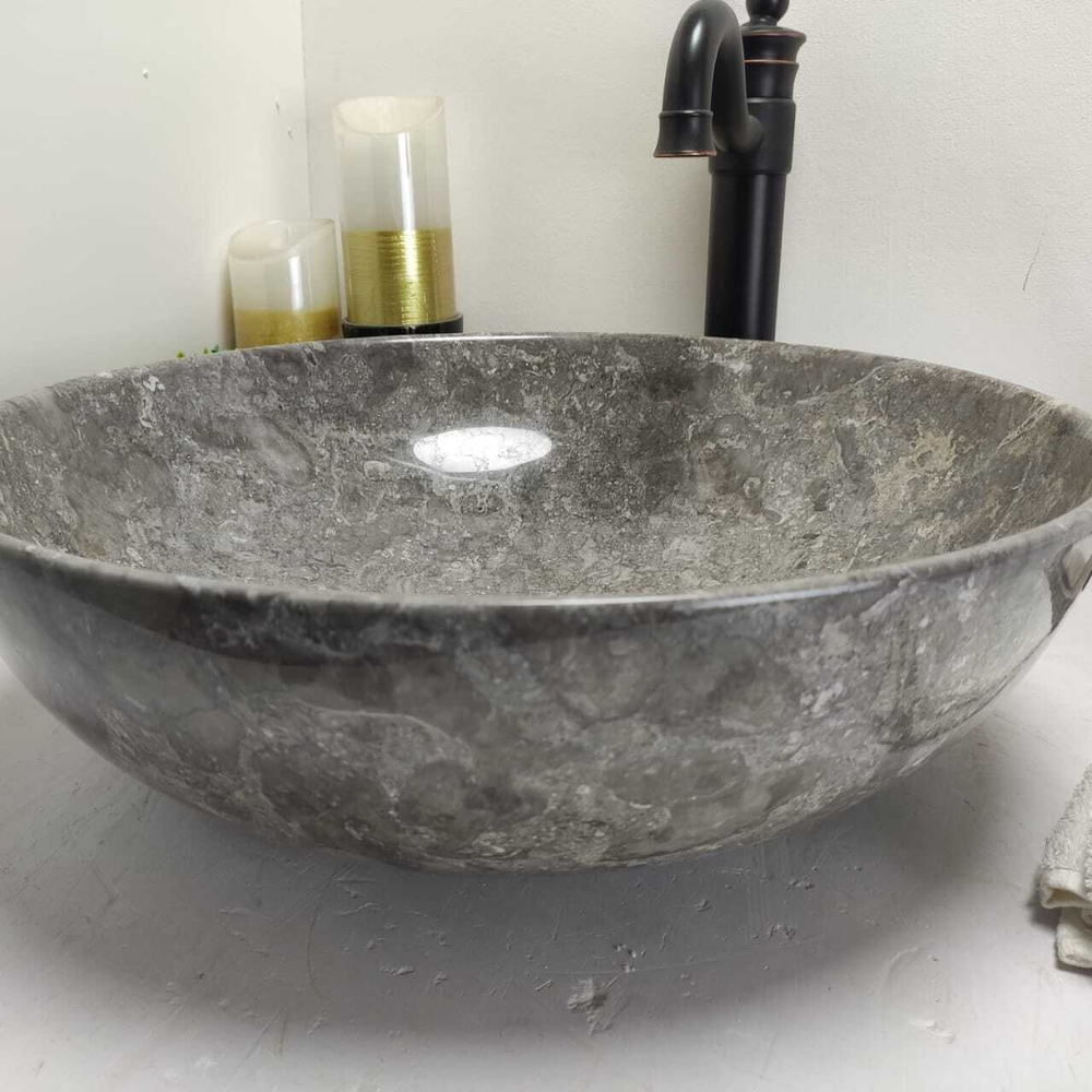 Раковина из мрамора Bowl Grey BM-60578 TinLip 45*45*15