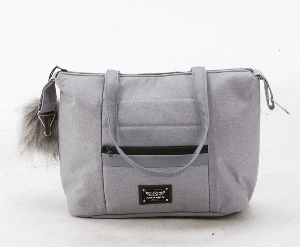 Детская коляска Adamex Marco 2 в 1 GA01 (СВ. СЕР ТК.+ СВ.СЕР КОЖ. ОТДЕЛКА)