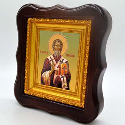 Кирилл, Катанский (Сицилийский) святитель. Икона на холсте.