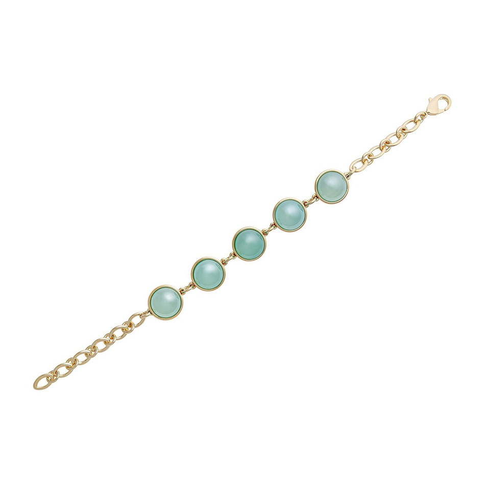 Браслет классический Possebon Pearl Blue Sky Agate C1362.21 BL/G