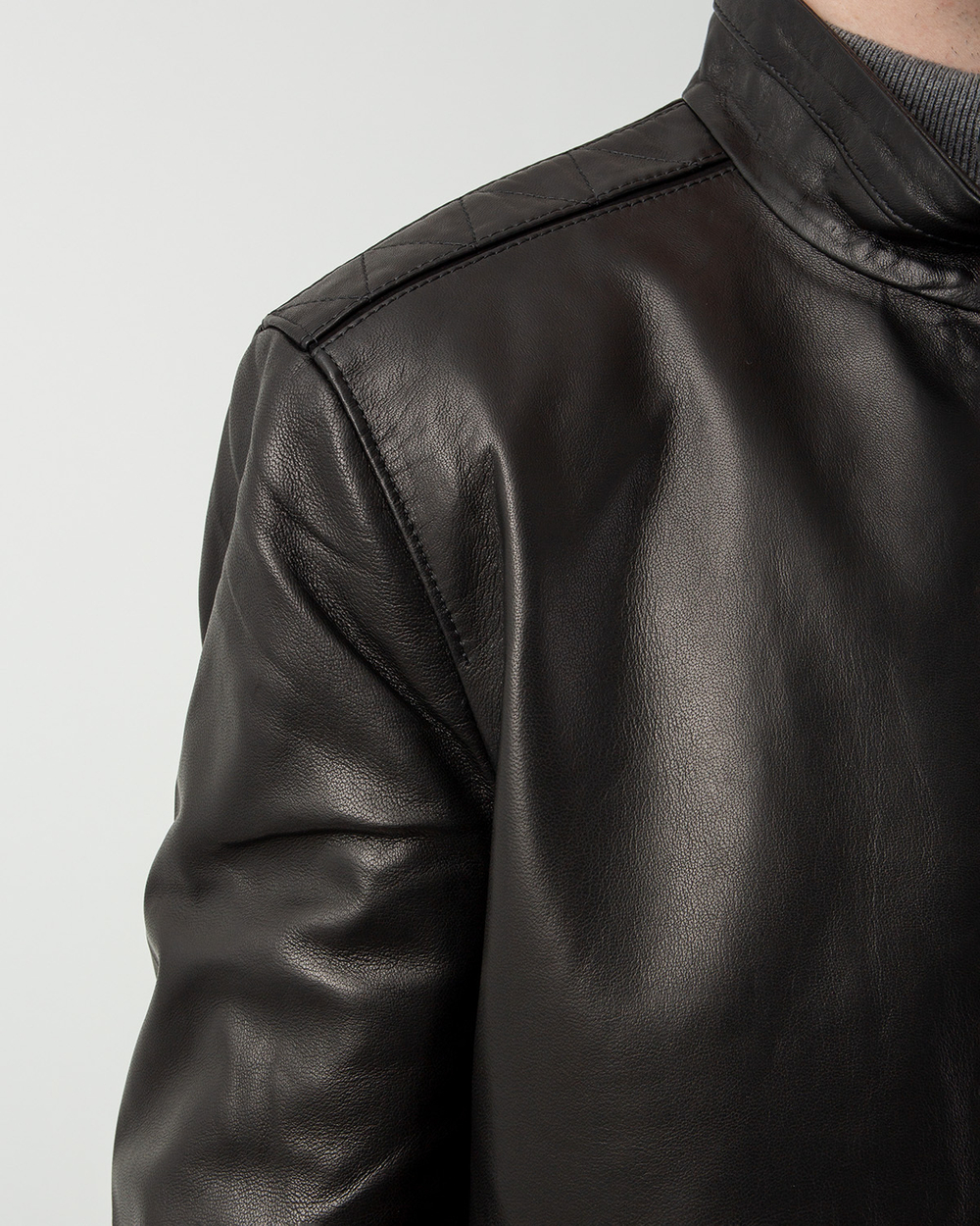 Куртка мужская GIO MELLI 432, гладкая кожа, черный