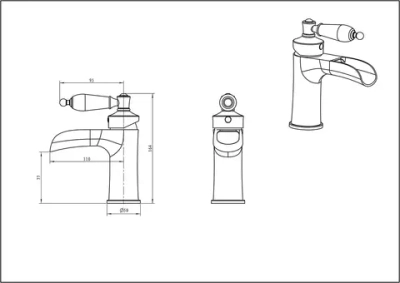 Смеситель для раковины Boheme VOGUE 211-BSW