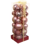 Набор шаров «Winter shine» 6 см + 4 см (24 предмета), Розовое золото