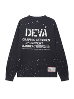 Мужской Лонгслив Crewneck Waffle Top - Splats - Navy Blue