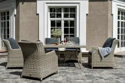 "Неаполь" обеденная группа плетеная из искусственного ротанга, цвет бежевый