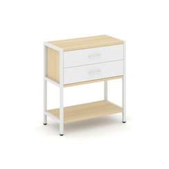 Shelf System Односекционный стеллаж двухярусный с ящиками SN.STM-212 Акация Лорка/Белый/Металл Белый