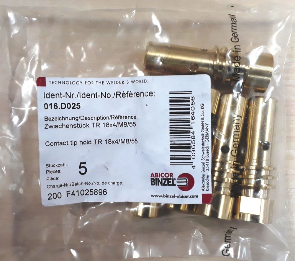 016.D025 Вставка сварочного наконечника TR18х4/М8/55 Abicor Binzel