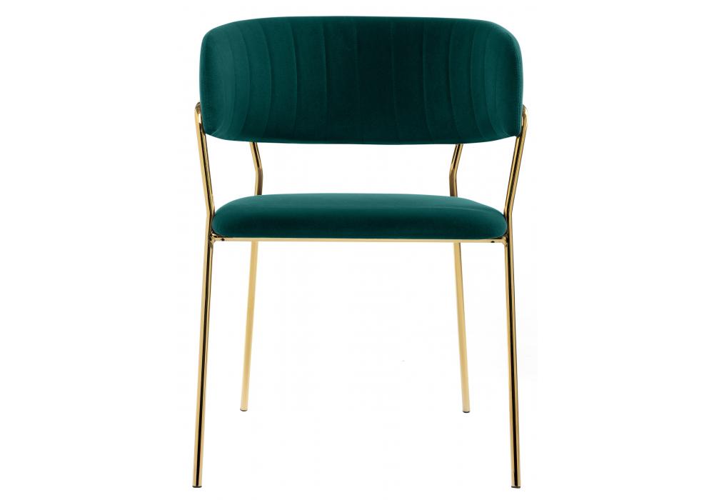 Стул на металлокаркасе Woodville Kamelia зеленый, золото