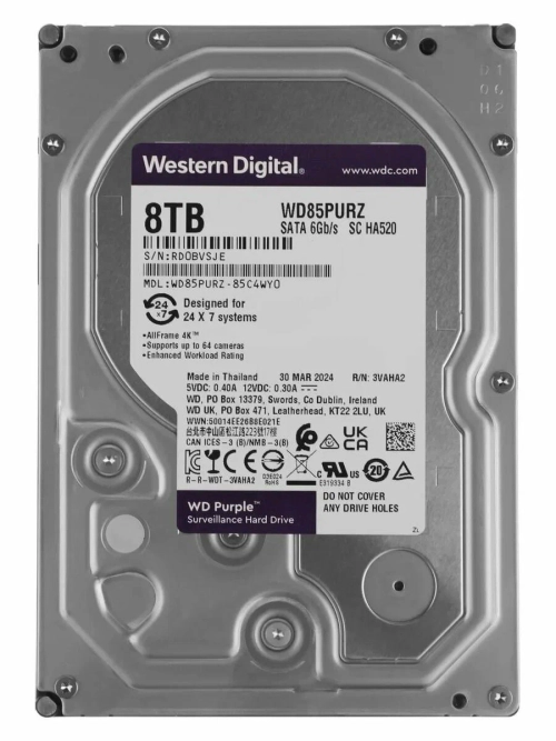 Жесткий диск WD Purple Surveillance 8TB [WD85PURZ]