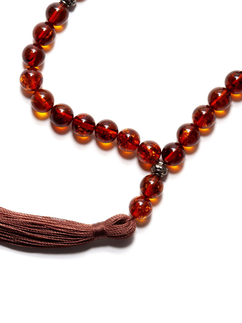 Мужские мусульманские чётки из натурального янтаря, диаметр бусин 9 мм. Четки ручной работы из Калининграда