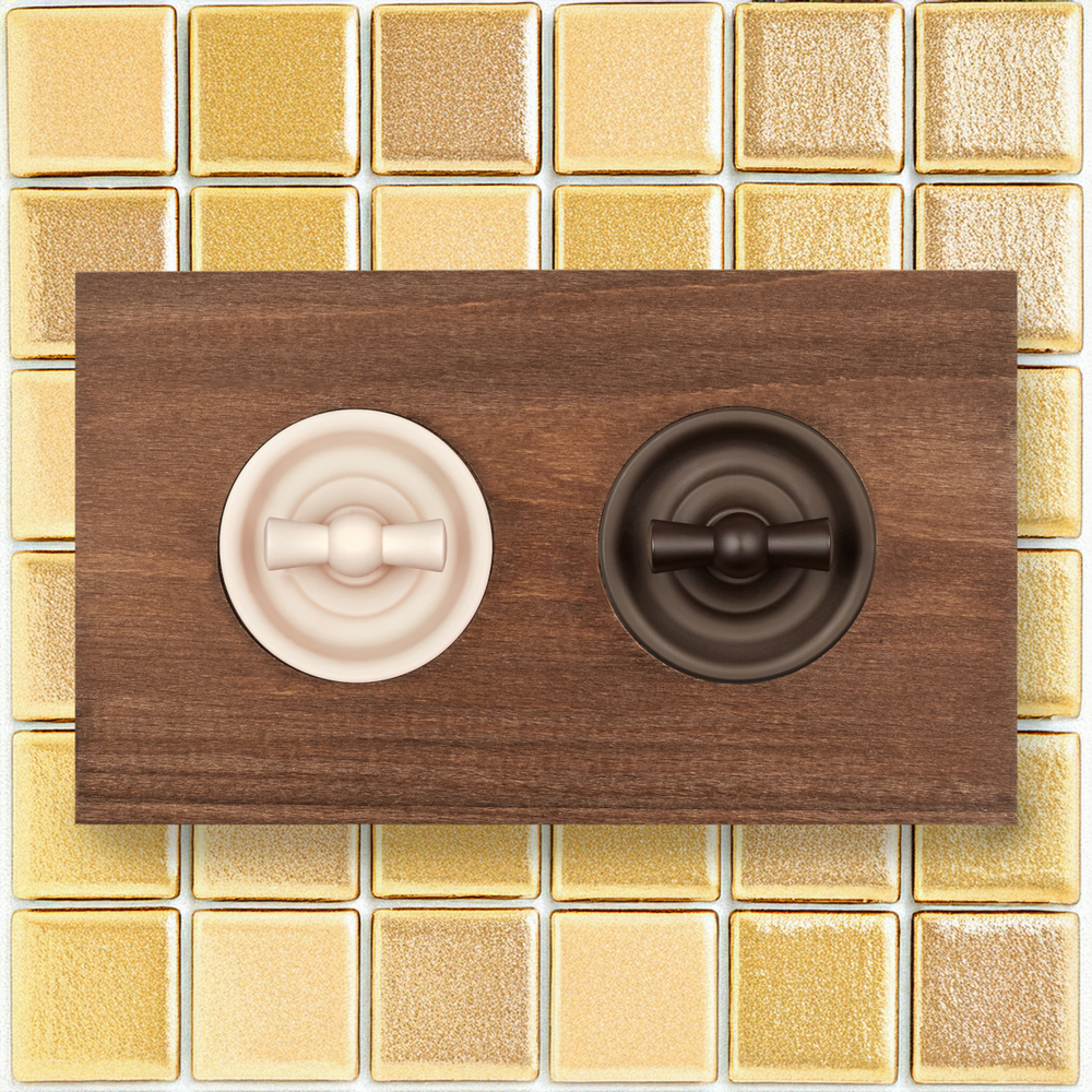 Рамка 2-х постовая, скрытый монтаж, Шедель Форест, дерево, цвет винтаж BF7-620-18