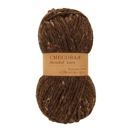 Смесовая пряжа Пехорка 30%шерсть 70%акрил 2х200г/200м 517 коричневый меланж
