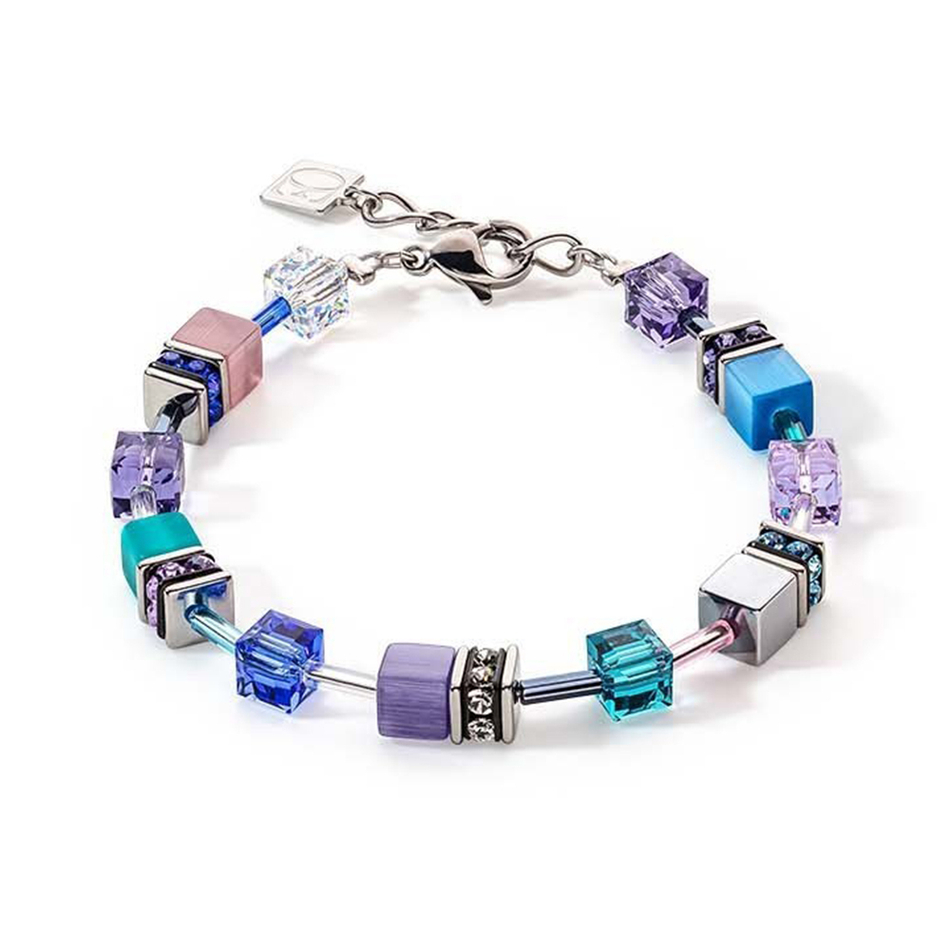Браслет Coeur de Lion Turquoise-Purple 2839/30-0608 цвет голубой, фиолетовый