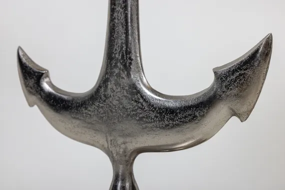 Кофейный столик Anchor Ø38х55 см, никель, белый мрамор