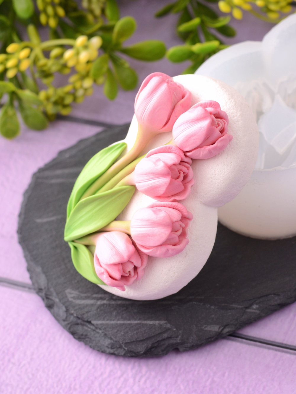 Молд силиконовый "8" с тюльпанами