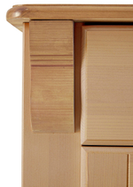 Письменный стол Адель с ящиком, тумбой и полкой из массива сосны, бейц