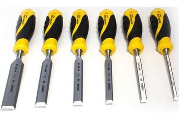 Набор из 6 плоских стамесок с ручкой 6, 10, 12, 16, 20, 26мм в деревянном кейсе NAREX SUPER 2009 LINE PROFI 852900