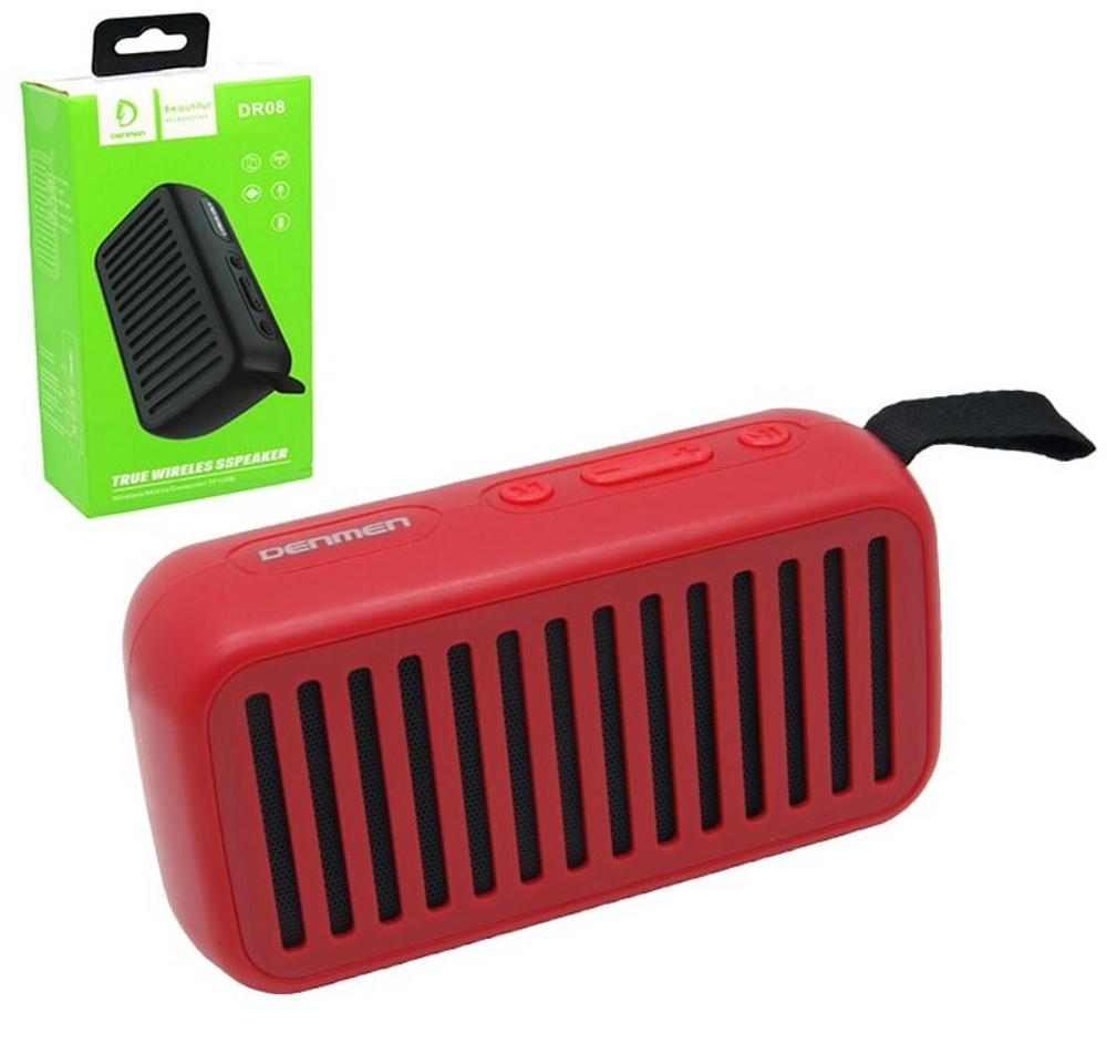 Колонка - Bluetooth DENMEN DR08 (красный)
