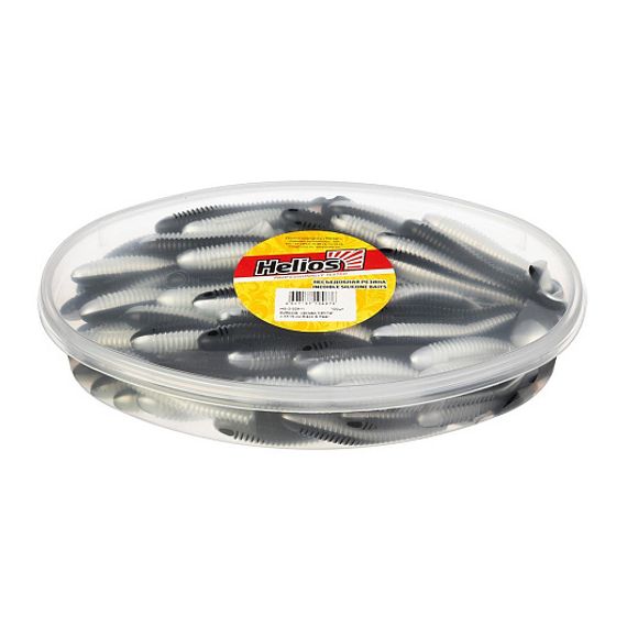Виброхвост несъедоб. Catcher 3,55&#39;/9 см Black &amp; Pearl 100шт. (HS-2-028-N) Helios