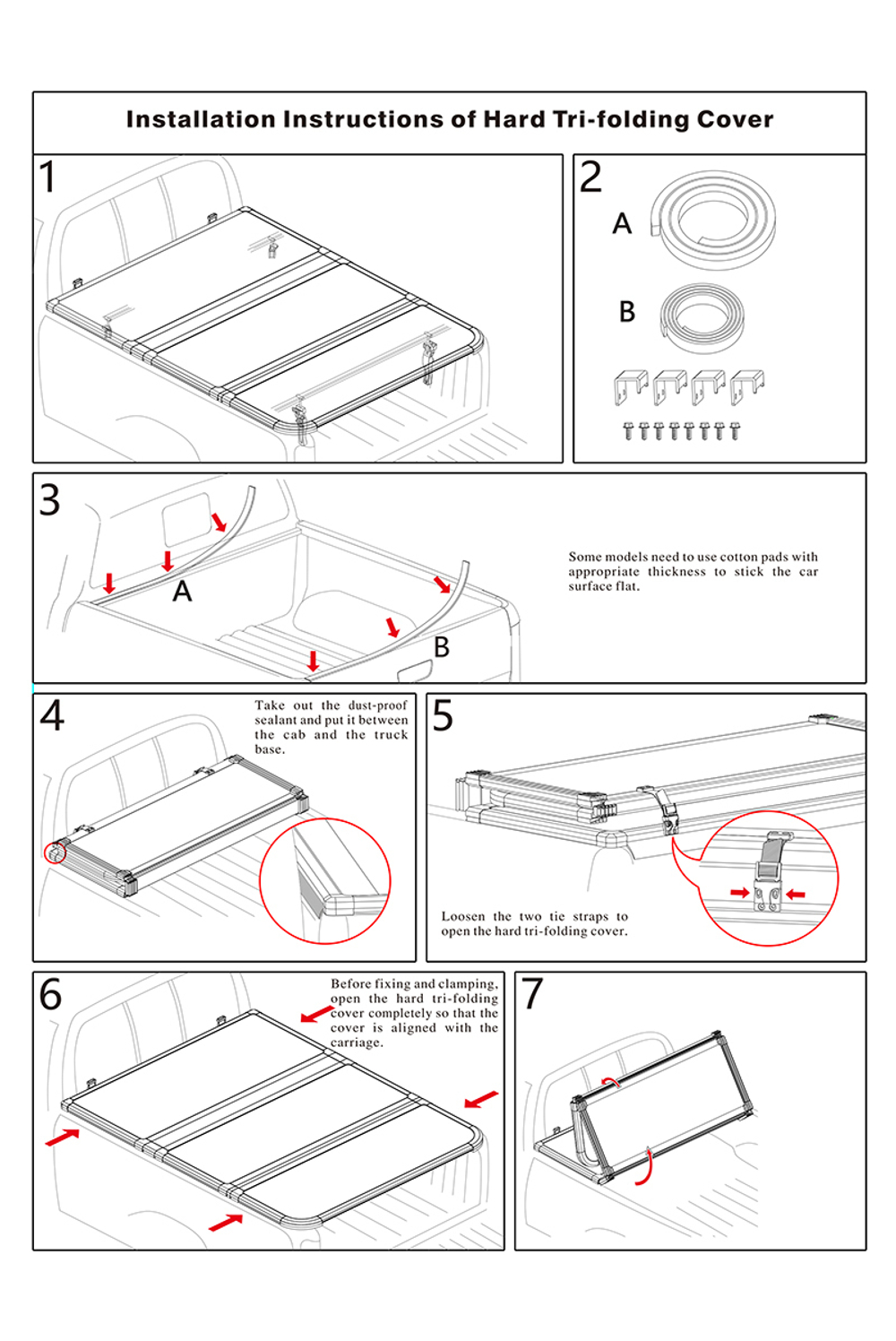 Крышка кузова для Dodge Ram 2019, трёхсекционная 2000х1813/1740 мм, алюминиевая, черная (6,5 ft) РИФ