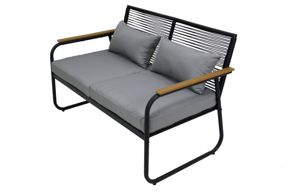 Набор мебели Garden Story Амелия 1 уп. (черный, подушки серые)