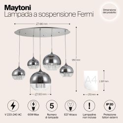 Светильник подвесной Maytoni Fermi P140-PL-170-5-N