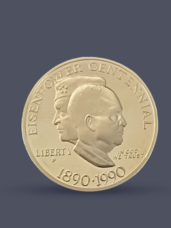 Монета 1 доллар США 1990 год "100 лет Дуайту Эйзенхауэру"