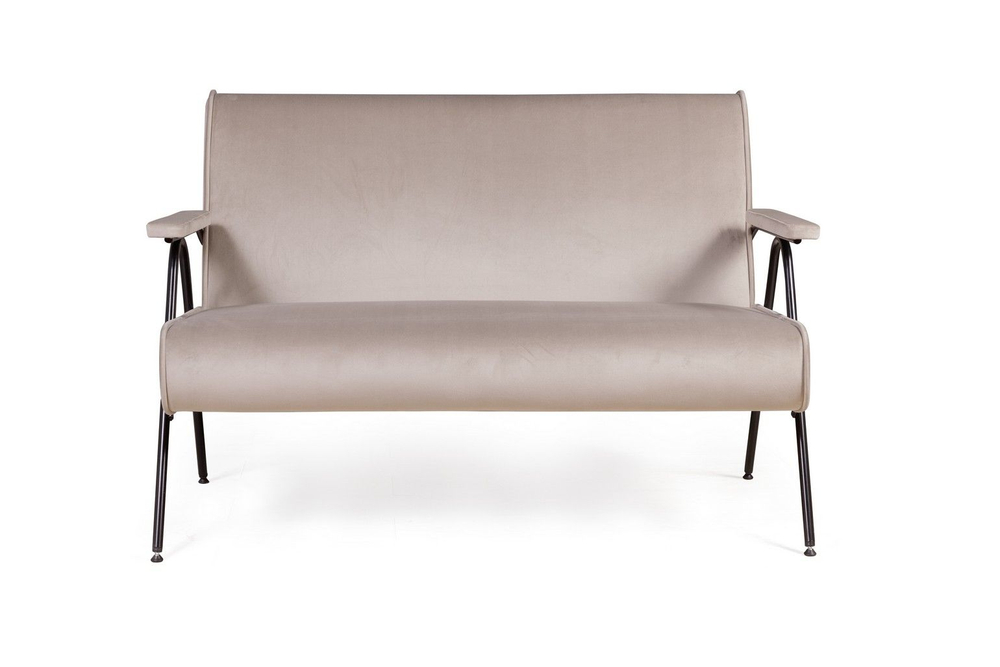 Andy диван двухместный с мягкими подлокотниками, бархат пепельно-бежевый 25