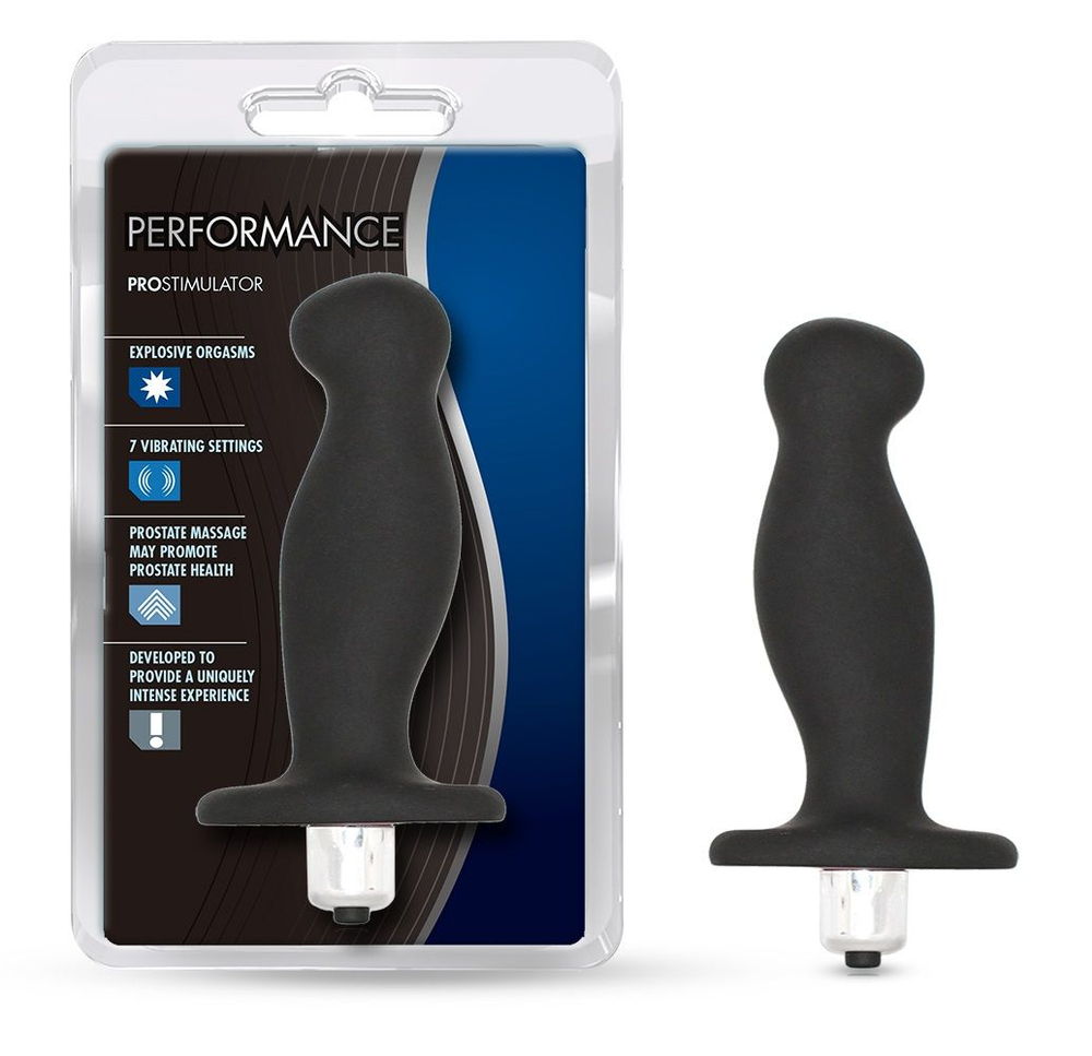 Чёрный вибростимулятор простаты Performance Prostimulator (Цвет: черный)