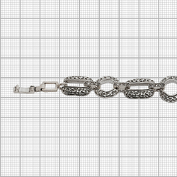 "Ортан"  браслет в серебряном покрытии из коллекции "Дикие кошки" от Jenavi с замком карабин