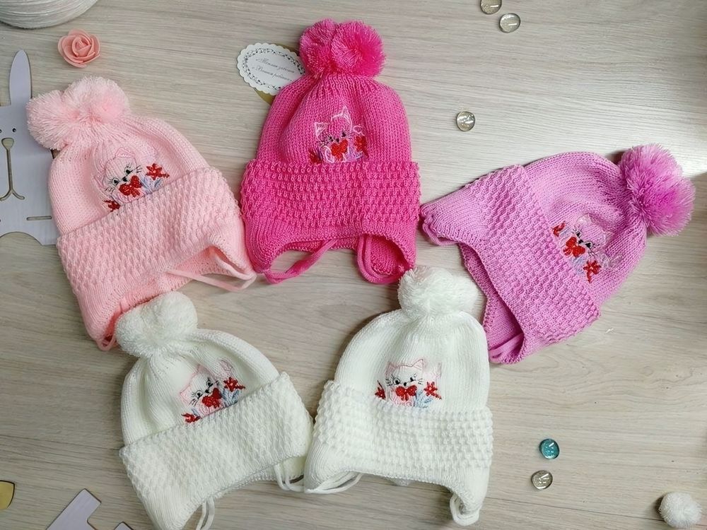 Шапка на завязках, 46-48 (1-2 года), разноцветный принт, (Элком)