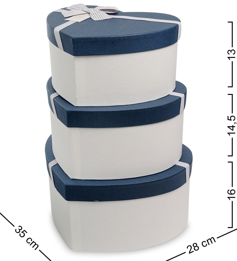 Packing Symphony WF-94-B Набор коробок из 3шт «Сердце» цв.молочн./син.