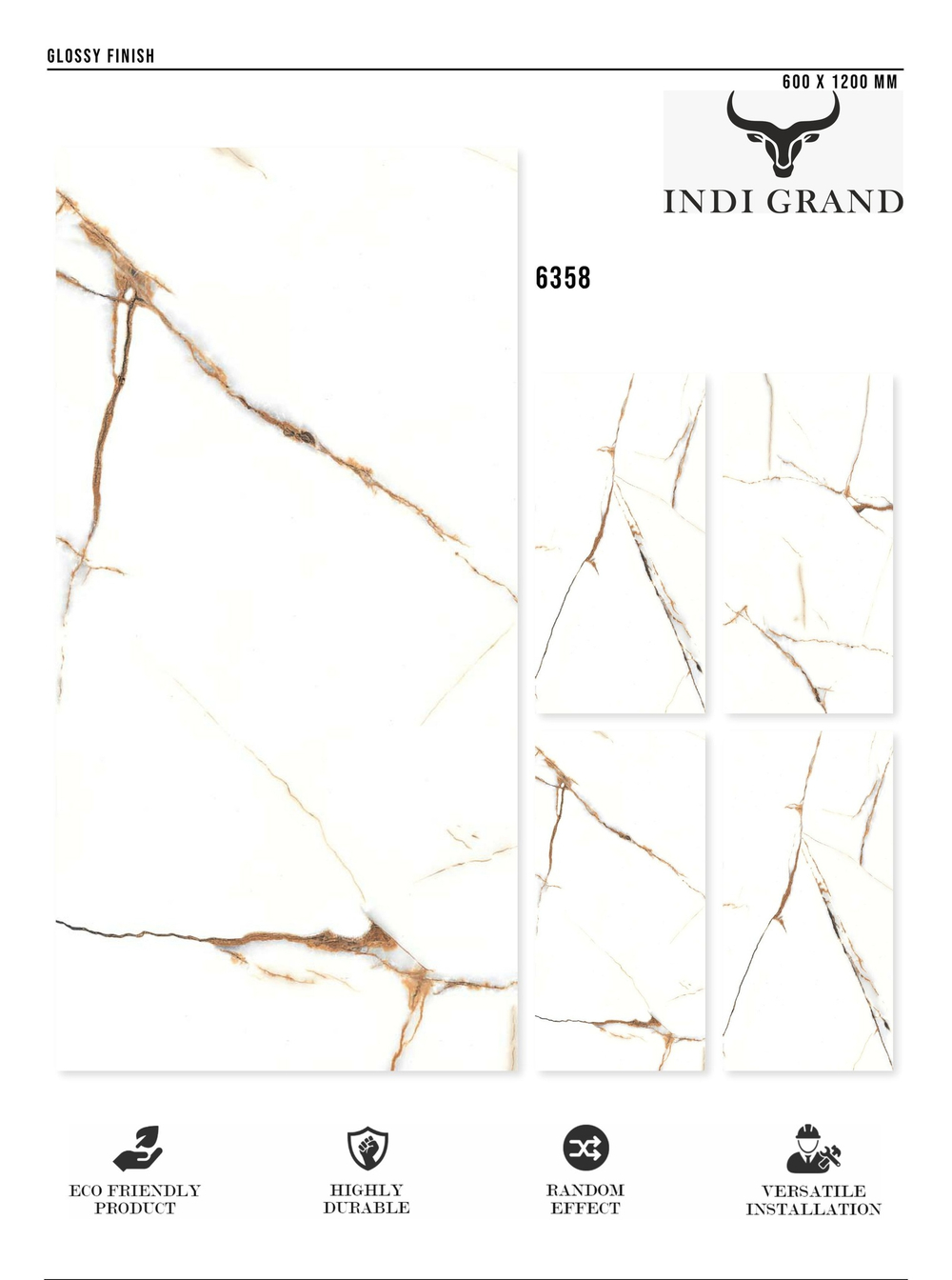 Керамогранит glossy №4 , 60х120, 6358