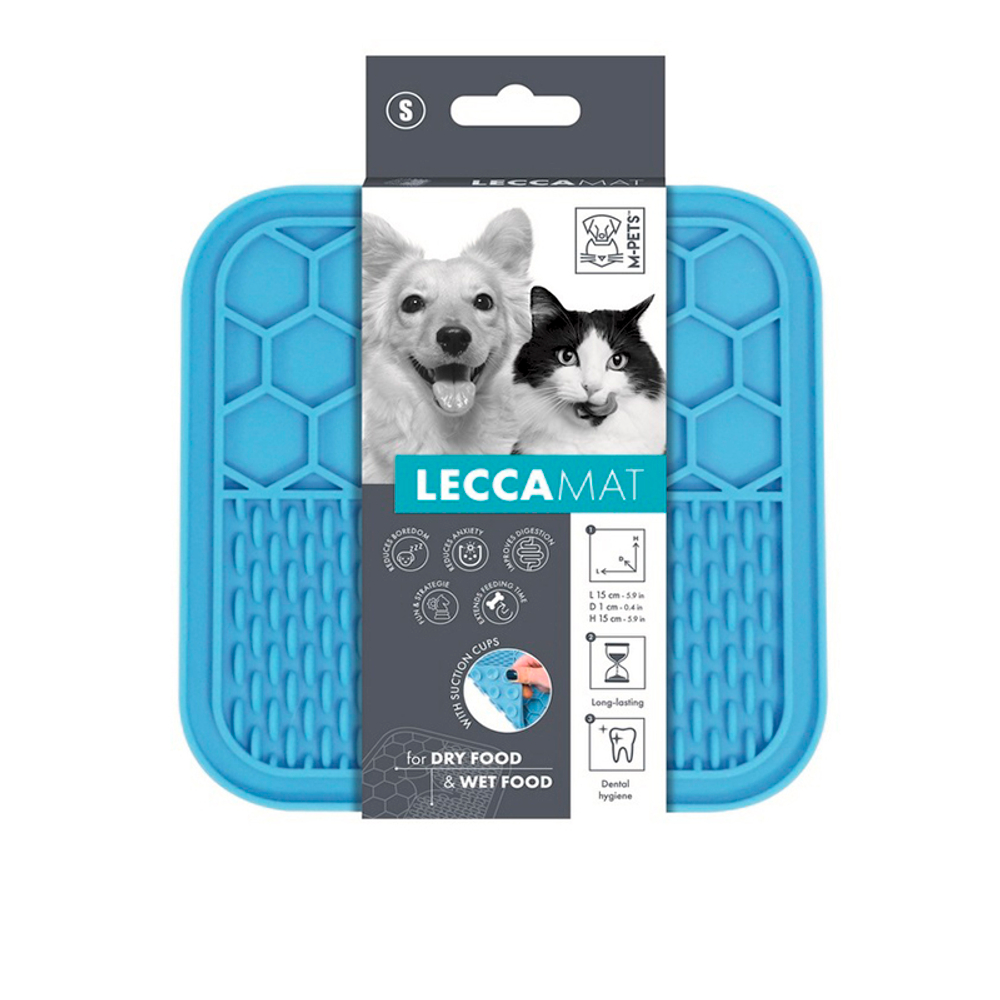Лизательный коврик M-PETS, размер S, (15x15x1 см), голубой для кошек и собак