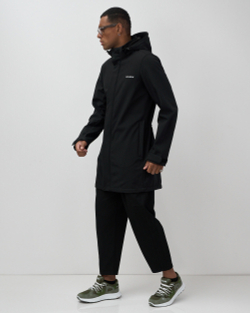 Парка спортивная мужская с капюшоном softshell черного цвета 9565Ch