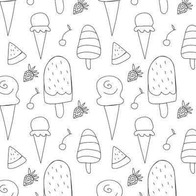 Бесшовный принт с мороженым