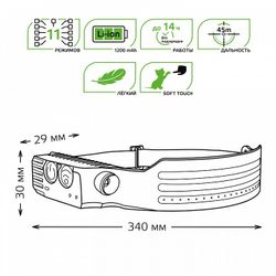 Фонарь налобный Gauss  GF412