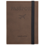 Обложка для паспорта с карманами и резинкой мягкая экокожа "PASSPORT" коричневая BRAUBERG (3 штуки в упаковке)