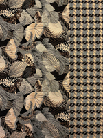 Жаккард хлопок с п/э и люрексом разноцветный с растительным принтом