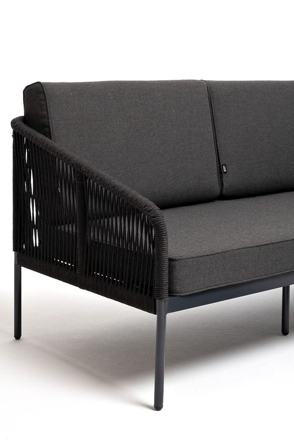 "Канны" модульная угловая лаунж-зона из роупа (веревки), цвет темно-серый