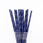 Трубочки бумажные для коктейлей «Серебряные звезды», синий/ серебро, металлик, 12 шт
