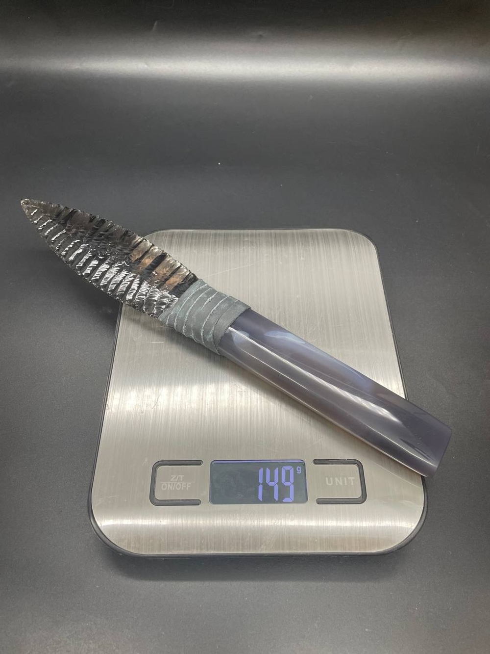 Обсидиановый клинок рукоять Агат 25 см