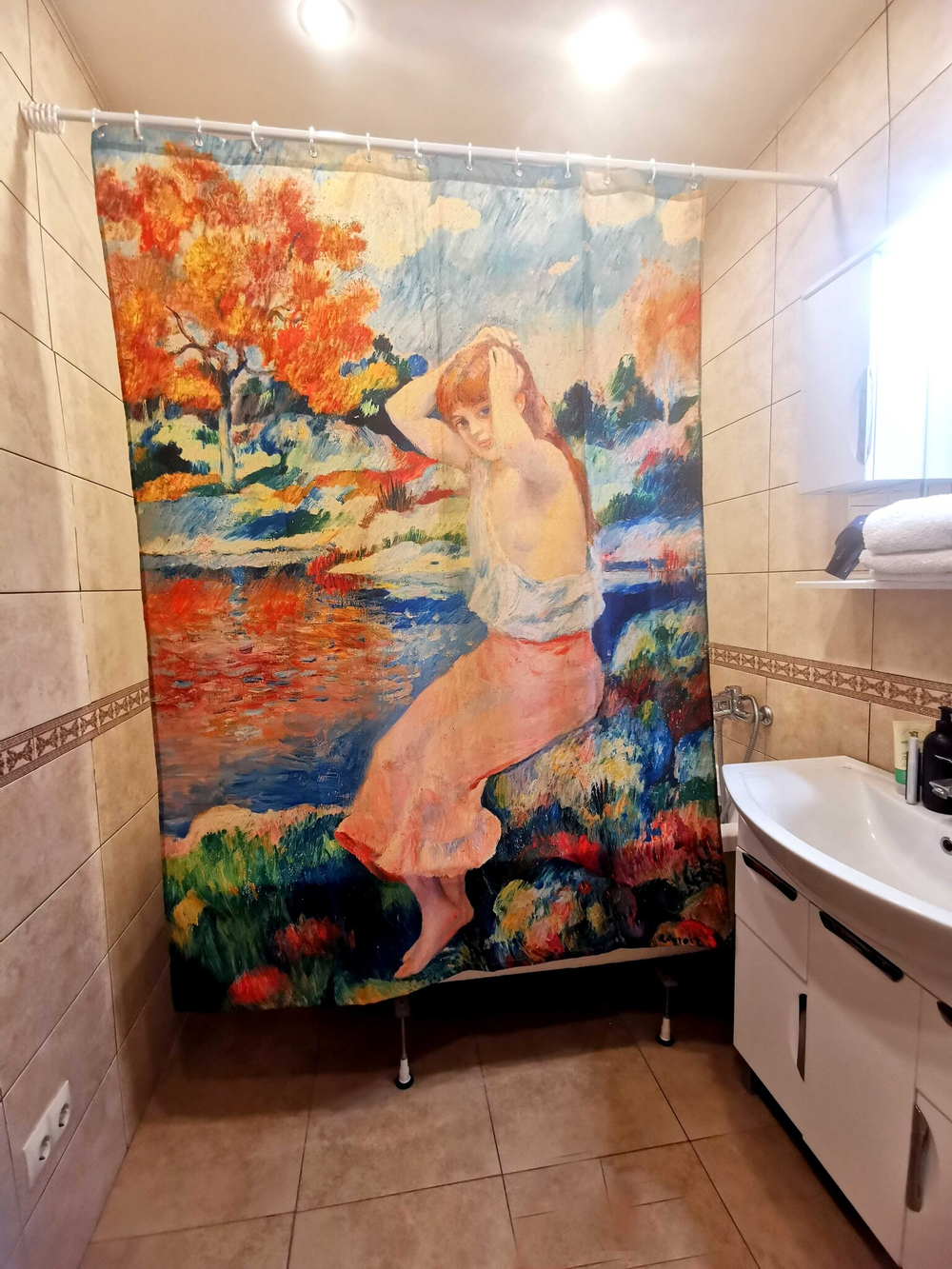 Штора с принтом по мотивам живописи Огюста Ренуара