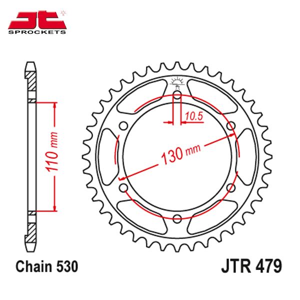 JT JTR479.46ZBK звезда задняя (ведомая), 46 зубьев